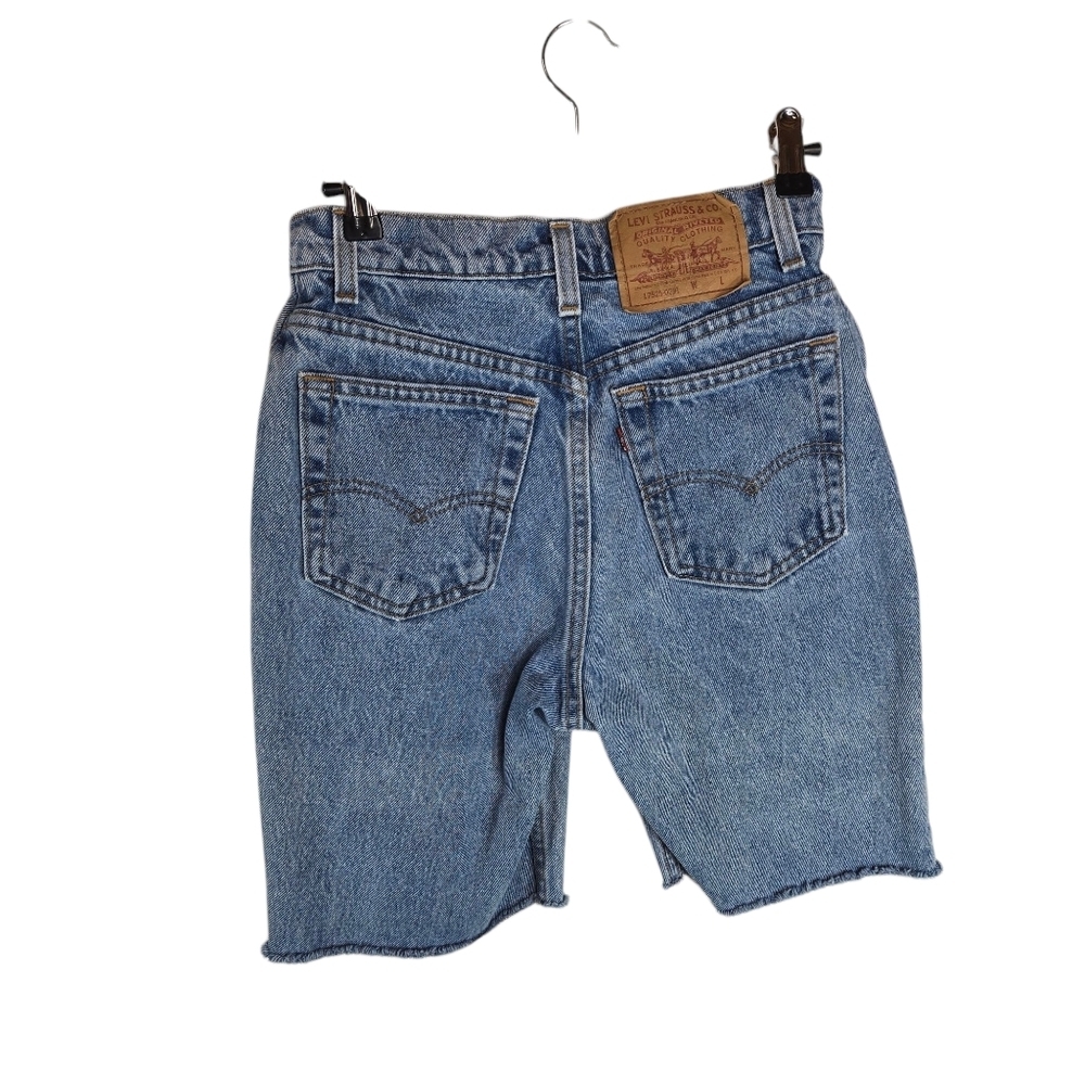 Vtg Levis Long Bermuda Cut Off Jean Shorts Made In Usa